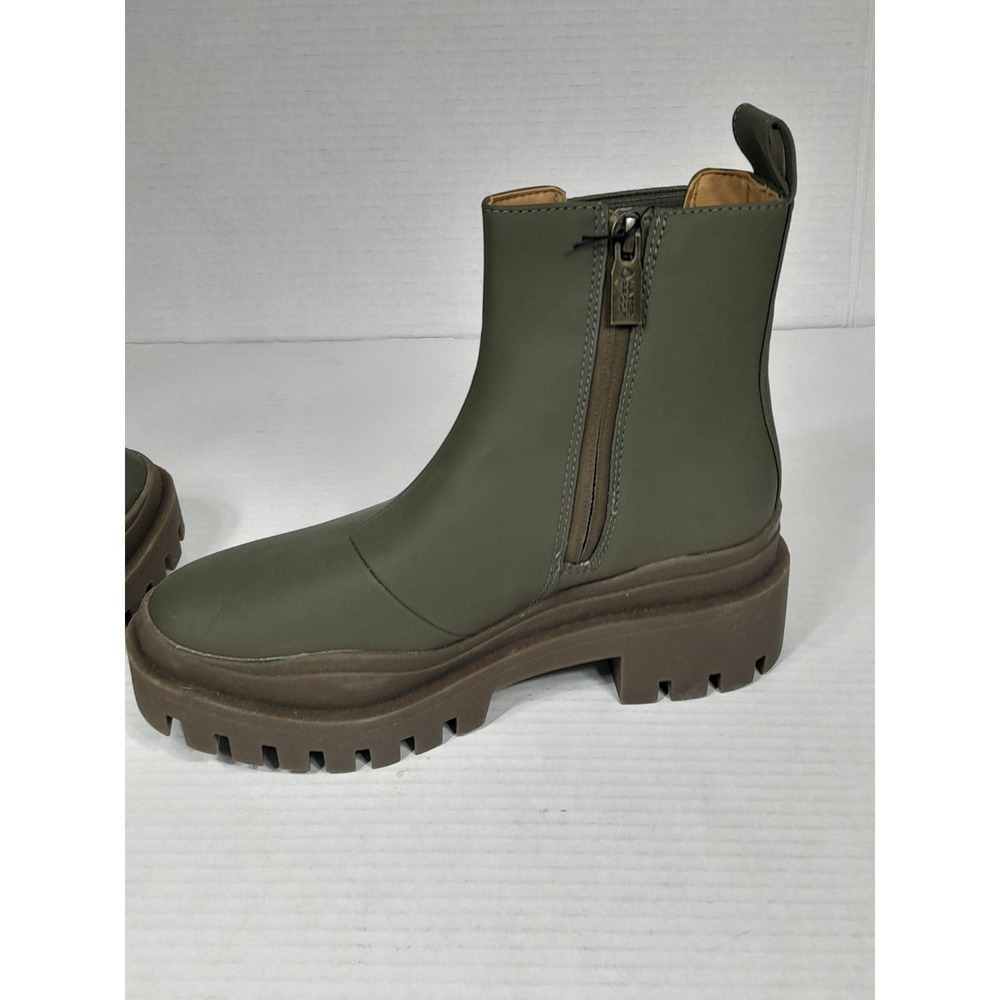 Vionic Karsen Lugged Sole Chelsea Boots Waterproof Bootie Shoes Women Sz 5 Green - Picture 7 of 15
